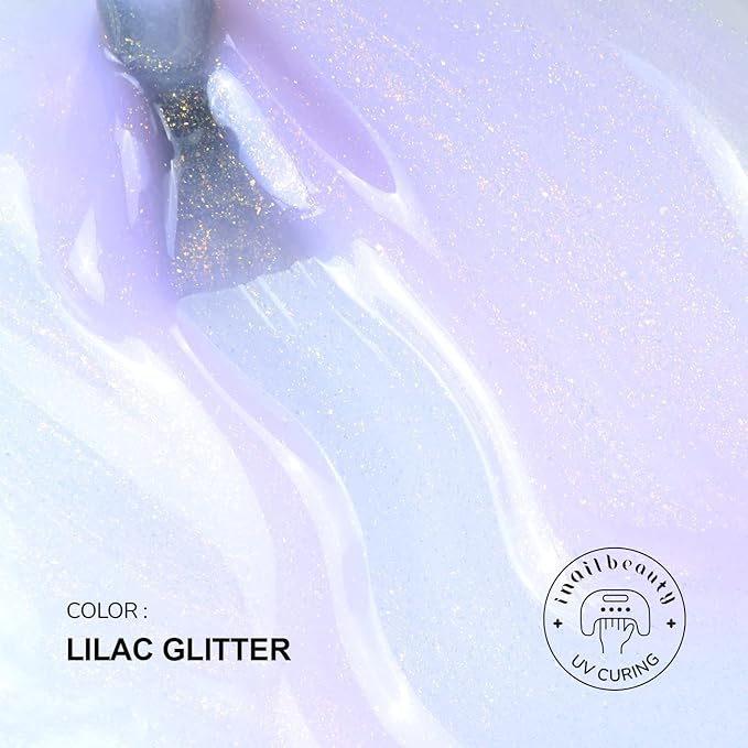 Glossy Hema Free Builder Base Gel Polish, Soak Off Strengthening Builder Gel, Shimmer Nude White Nails Thickening Rubber Base Beginners & DIY Fall Nails