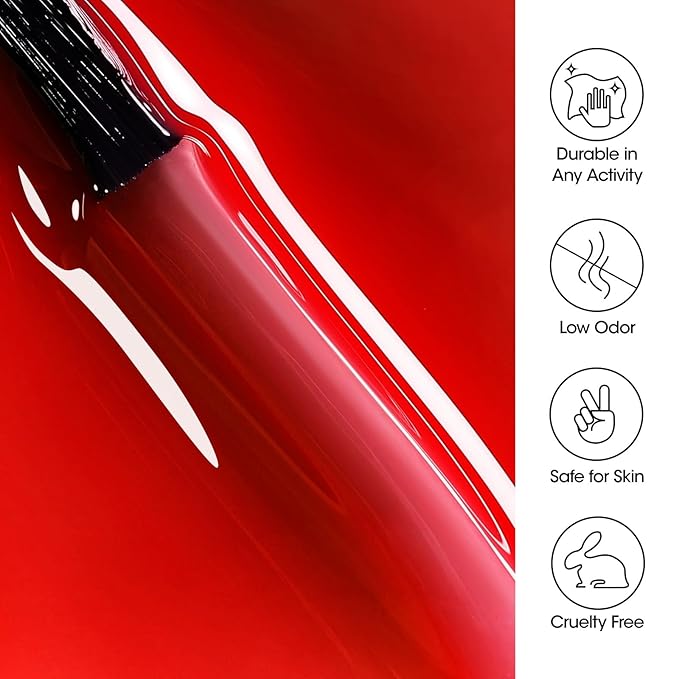 Gellen Red Gel Nail Polish Jelly Gel Polish 18ML 1Pc Sheer Red Nail Gel Polish Nail Lamp Soak off Classic Translucent Nail Polish Salon DIY Nail Art Manicure at Home Holiday Gift for Women, 0.61 Fl Oz