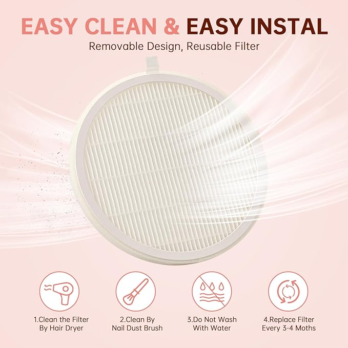 Rechargeable Nail Dust Collector Cordless Powerful Vacuum Fan with LED Display, Adjustable Speed, Reusable Fillter, Manicure Tool for Acrylic Nails, Salon & Home White