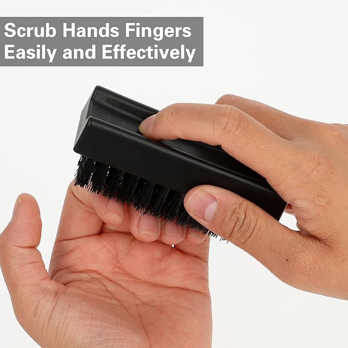 2 Pack Hand Nail Brush for Cleaning Fingernails, Durable Nylon Firm Stiff Bristles Nail Scrubber Brushes for Men Mechanics Gardeners Scrubbing under Fingers Foot Toes Nails Scrub Brush