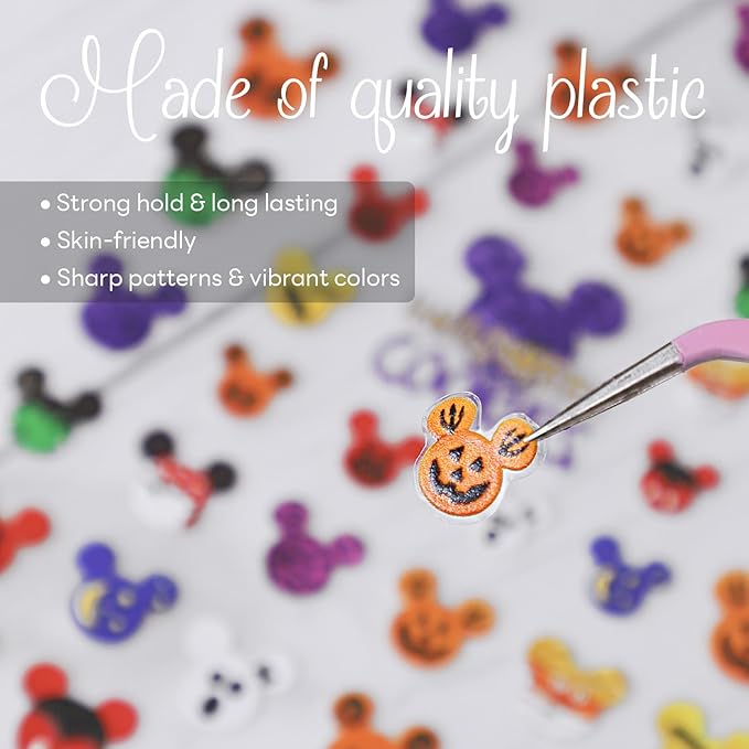 Halloween Nail Stickers for Nail Art - Halloween Cookies 5D Embossed Nail Decals Self-Adhesive Nails Supply Manicure Stickers for Nails Decoration