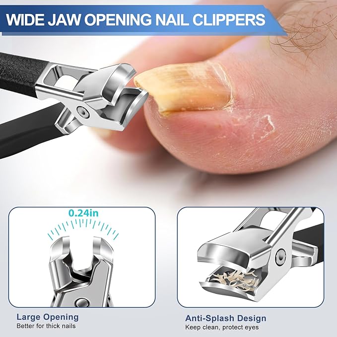 Toenail Clippers for Seniors Thick Toenails, Mens Stocking Stuffers 2025, Heavy Duty Large Toe Nail Clippers for Men with Catcher, 360°Rotating Nail Clippers, Christmas Xmas Presents Gifts for Adults