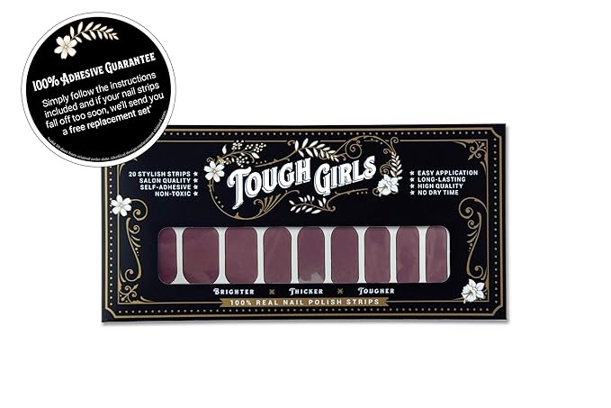 | 20 Exquisite Gel Nail Polish Strips w/Application Accessories - No UV/LED Lamp Required (Mauve)