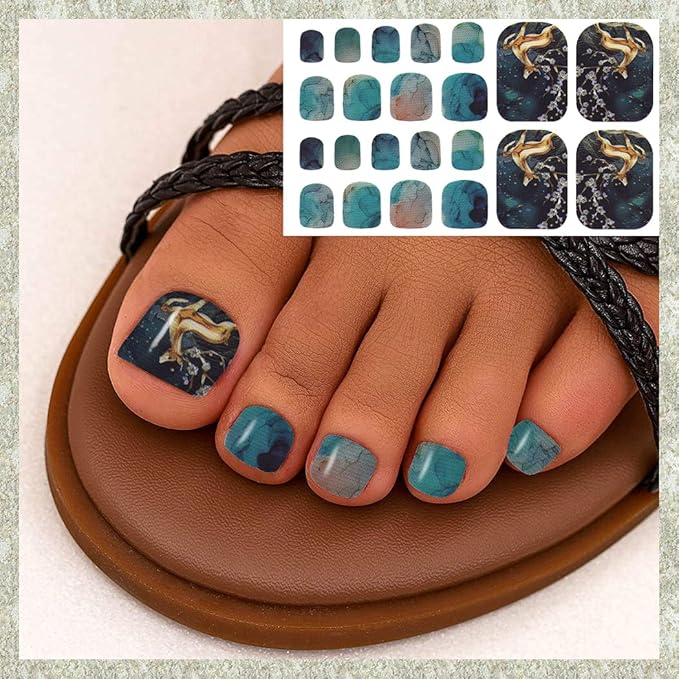 WOKOTO 20 Sheets Marble Print Fingernail and Toenail Nail Polish Strips Full Wraps for Women Kit with Nail File Gradient Gel Nail Strips Stick On Nail Polish Stickers Set for Girls Women