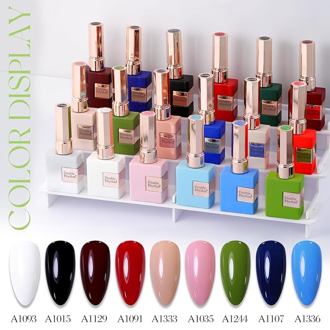 Double Rhythm 15ML Gel Nail Polish Pure Sheer Same Color Same Bottle Soak Off Gel Polish Art Manicure Salon DIY at Home for Women (Green-A1391)