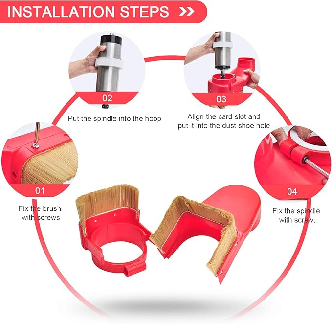 Daedalus NL330 CNC Dust Shoe, 90mm, Red