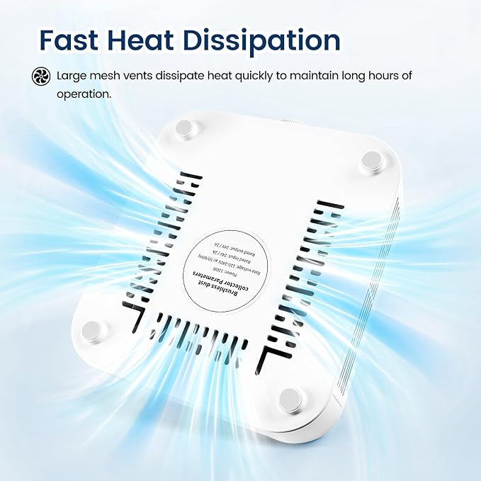 JODSONE 120W Nail Dust Collector Powerful Vacuum Fan Dust Collector Nail with Reusable Filter Manicure Pedicure Tool for Acrylic Nail Polishing Salon and Home Use
