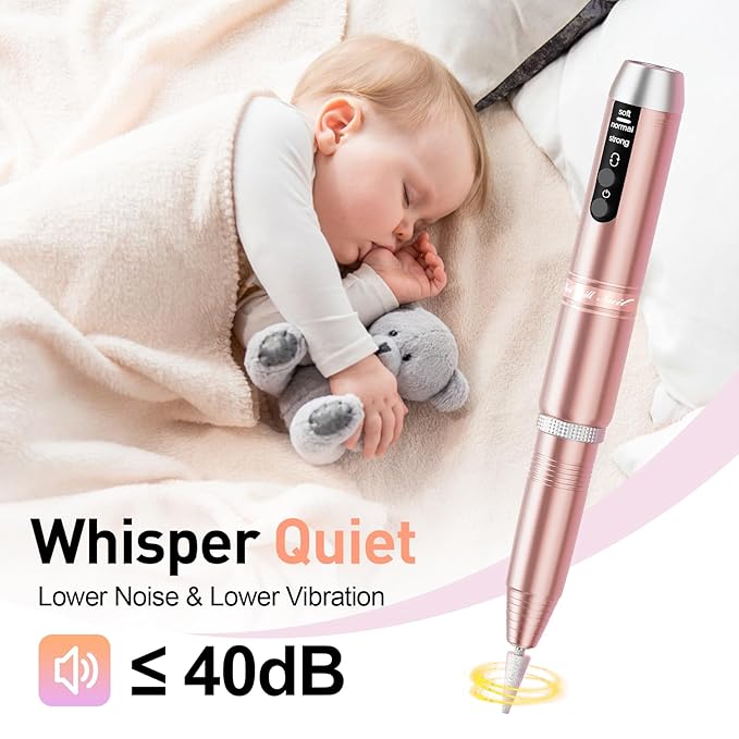 Cordless Nail Drill, Portable Electric Nail File with 11 in 1 Nail Drill Bits for Acrylic Gel Dip Powder Nails, Rechargable Efile Nail Drill Machine Kit for Home Manicure Pedicure, Gold