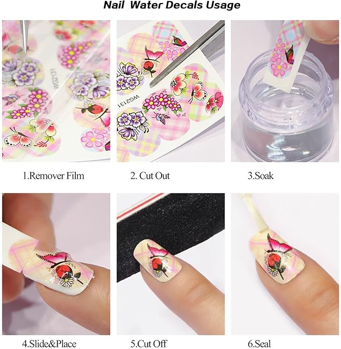 Summer Nail Stickers for Nail Art 36 Designs Ocean Water Transfer Nail Decals Sea Shell Starfish Jellyfish Sea Turtle Seaweed DIY Stickers Nails Supplies Vacation Beach Manicure Decoration 3 Sheets