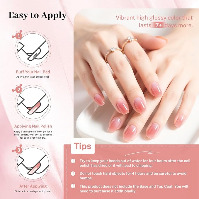 16.5ml Jelly Pink Nail Polish Large Volume Quick Dry Nail Polish, Long Lasting Shine, Fingernail Toenail Nail Art DIY Home Travel Nail Art Gift