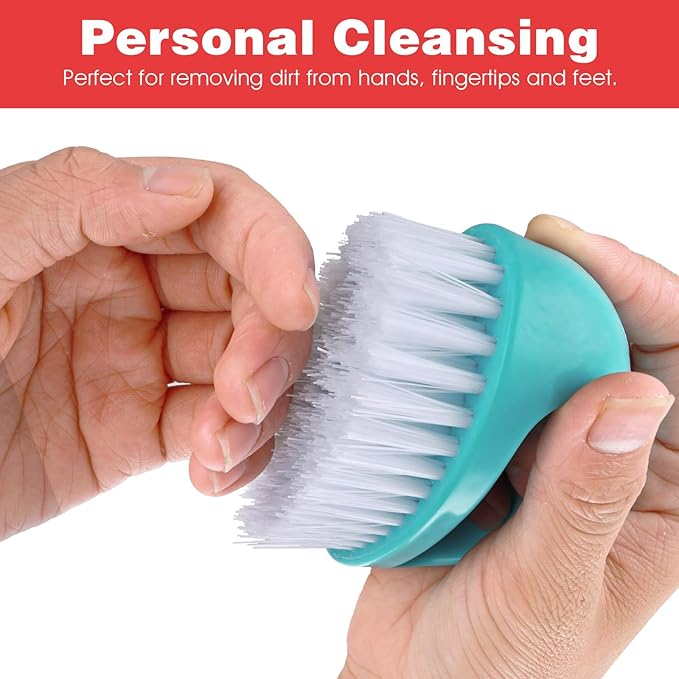 2 Pcs Hand and Nail Brush, Nail Clippers Heavy Duty Scrub Clean Brushes with Nylon Bristles for Cleaning Soft Stiff Fingernails Fingers Toes and Nails Scrubber Men Women(Red, Blue)