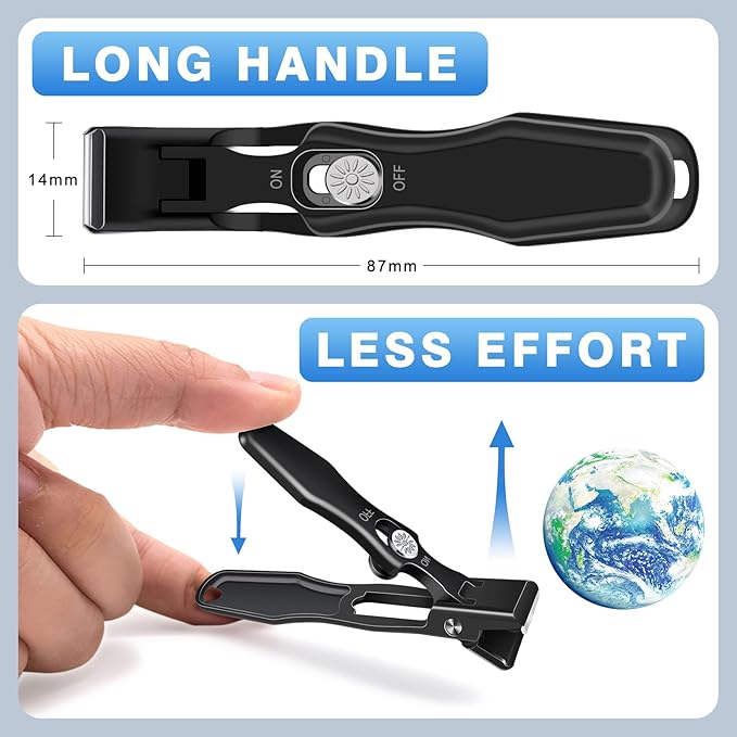 German Nail Clippers for Men Thick Nails,Upgrade Straight Toenail Clippers for Seniors with Wide Opening,Large Heavy Duty No Splash Ingrown Fingernail Clipper Nail Cutter with Catcher