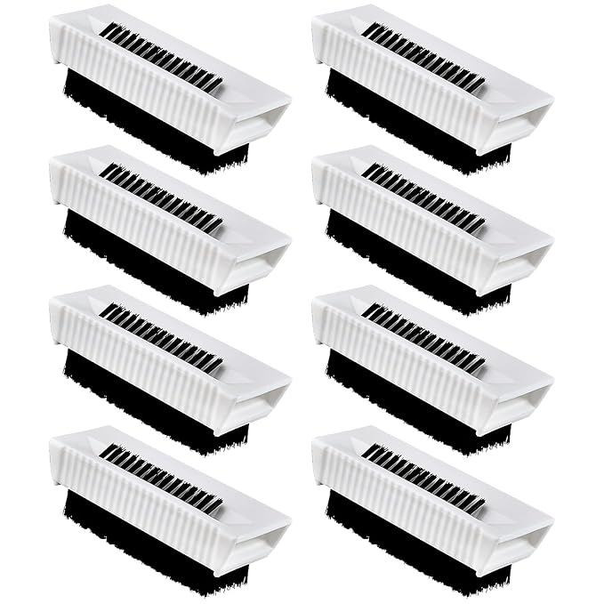8Pcs Fingernail Brushes, Plastic Surgical Scrub Brushes for Nail Cleaning, Soft Two-Sided Non Disposable Nail Scrubber Brushes for Cleaning Nail and Toes White and Black