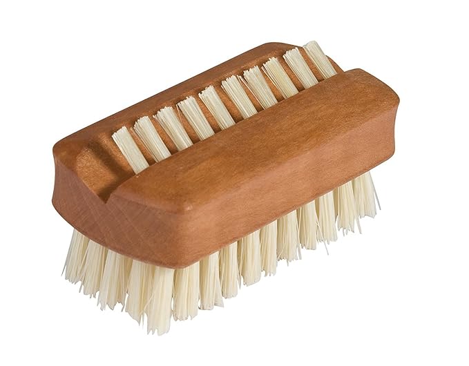 Redecker Natural Pig Bristle Travel Nailbrush with Oiled Pearwood Handle