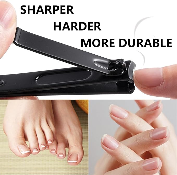 18 PCS Stainless Steel Nail Clipper Cutter Fingernails Toenail Clipper Cutter Set Black Sliver Rose Gold Men Women Travel Party Favor