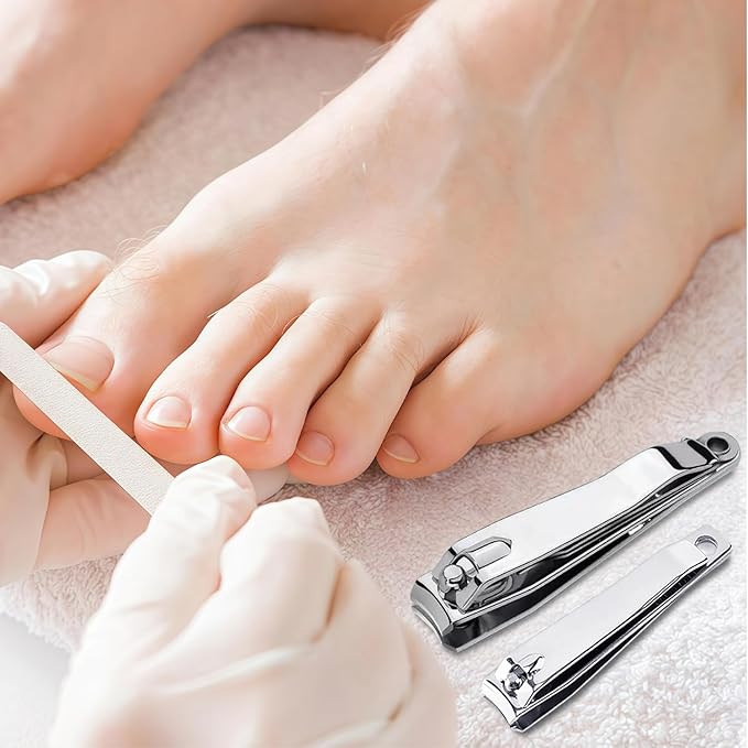 10-Piece Large Nail Clippers Kit with File for Men Women Seniors, Long Handled Fingernail & Toenail Clippers Set with Keychain, Manicure Kit Bulk for Travel, Gifts (Big + Medium