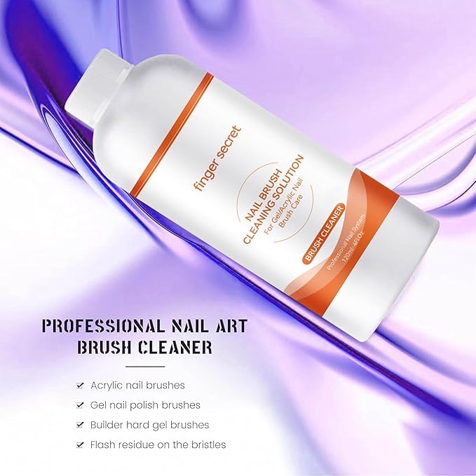 Nail Brush Cleaner Acrylic Nail Brush Cleaner Professional Efficient Painting Brush Cleaning Solution Acrylic Solution120ml/4floz painting Brush Restorer For Nail Gel Nail Art Brushes