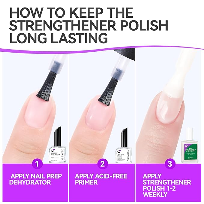 Nail Strengthener Protein for Damaged Nails: Pink 6 in 1 Natural Nail Hardener Extra Strong and Growth - Long Lasting Repair for Damaged Nails - Growth Oil for Salon Home Daily Work