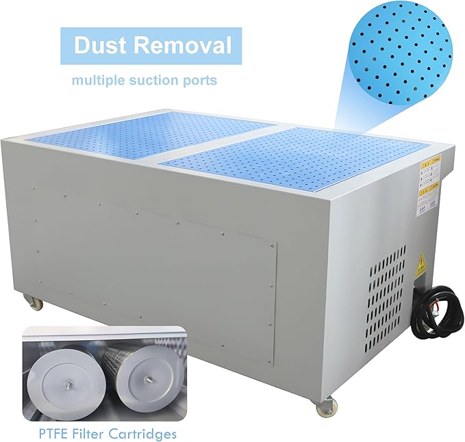 TECHTONGDA Grinding Dust Collection Flat Workbench Table Welding Smoke Purifier with Metal Dust Collector for Polishing Welding Dust Removal 220V