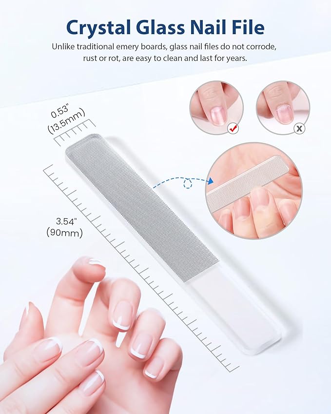 Anti-Splash Wide Jaw Opening Nail Clippers - GlamTweeler Ultra Sharp Extra Large Wide Opening Fingernail and Toenail Clipper with Glass Nail File (Champagne_Curved)