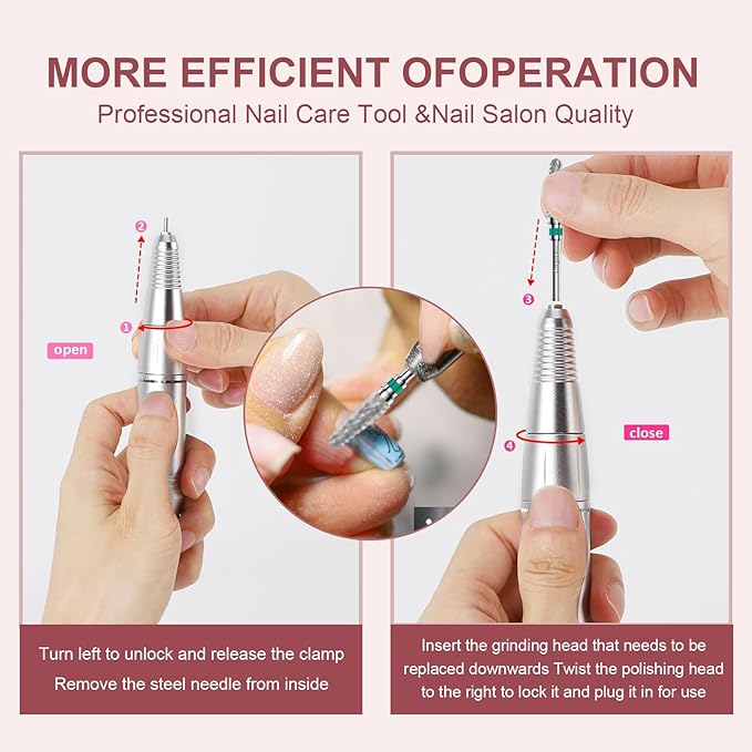 3/32" 2PCS Clean Cone Bits Coarse Grit Carbide Cuticle Cleaner Bit for Electric Nail Drills – Professional Manicure Tool for Nail Salons and Home Use (C Grit. Silver)