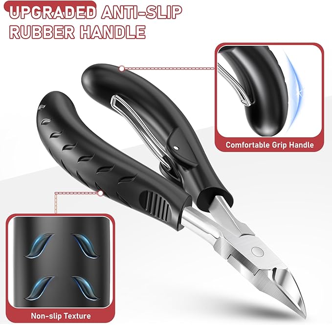 Toenail Clippers for Thick Toenails, Nail Clippers for Seniors with 15mm Wide Jaw Opening, Large Heavy Duty Toe Nail Clippers, Sharp Fingernail Clipper Nail Cutter Gifts for Men Women Dad Mom Him
