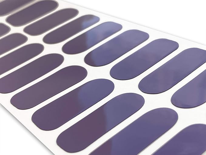 | 20 Exquisite Gel Nail Polish Strips w/Application Accessories - No UV/LED Lamp Required (Purple)