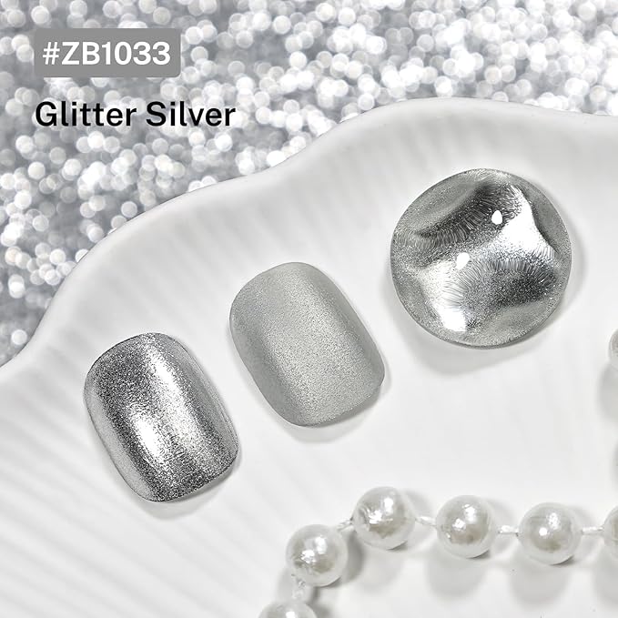 16.5ml Glitter Silver Nail Polish Large Volume Quick Dry Nail Polish, Long Lasting Shine, Fingernail Toenail Nail Art DIY Home Travel Nail Art Gift