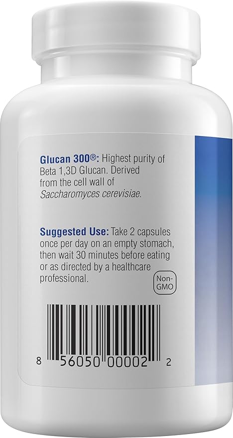 Immune Support Supplement Highly Purified Beta 1,3D Glucan (Pack of 3-500 mg b-glucan Fiber per Capsule)