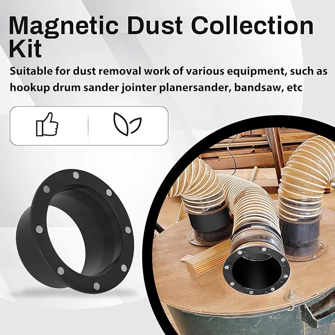 Upgraded Magnetic Dust Collection Fittings, Magnetic Dust Collection System Super Pack for 4" & 2.5" Woodwork Shop Vacuums Dust Hose, Efficiently Transfer Hoses Between Machines