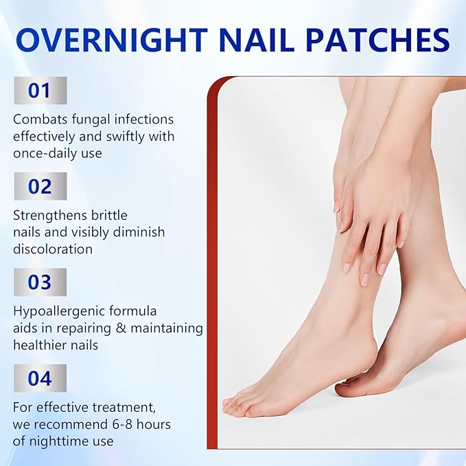 Toenail Repair Extra Strength,Nail Patches 21 PCS, Overnight Nail Fast Acting Repair Effortless Hydrogel Nail Care for Men and Women