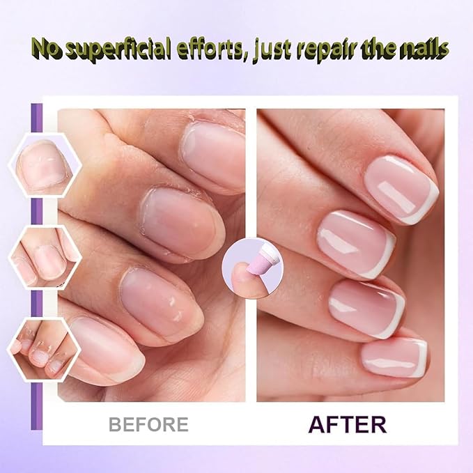 3-in-1 Nail Care Pen, 2025 Upgrade Cuticle Oil Pen for Nails, Ceramic Cuticle Pusher with Oil, Refillable Cuticle Oil Pen, Nail Buffer & Strengthener for Dry, Brittle Nails (Large 1Pcs)