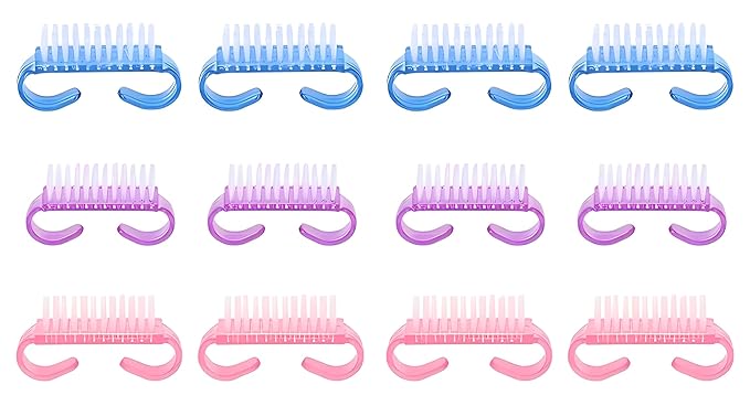 12-Pack Handle Grip Nail Brush(assorted color), Fingernail Scrub Cleaning Brushes for Toes and Nails Cleaner, Pedicure Brushes for Men and Women