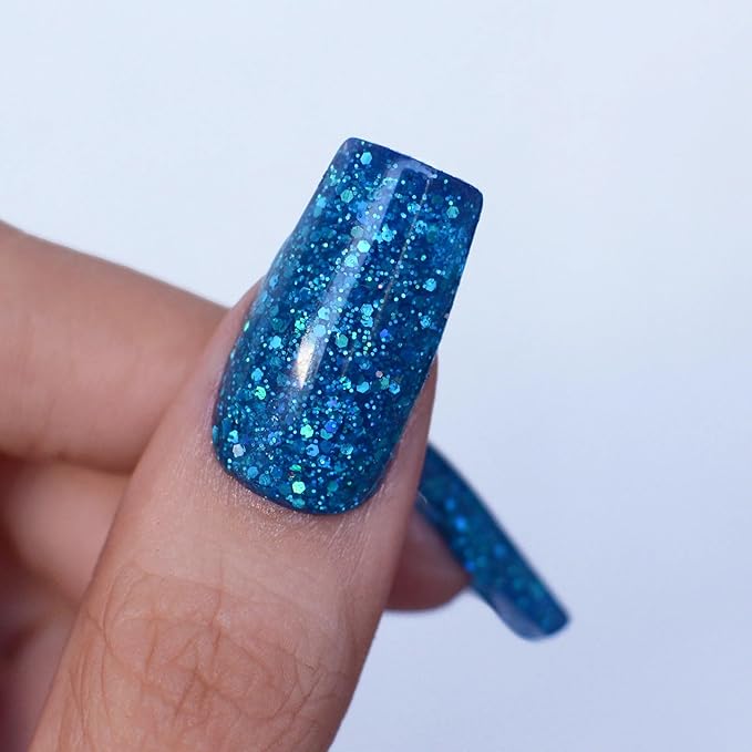 PINKMASK Easy Gel 2oz 60g- Sparkly Blue, Professional Builder Enhancement Gel-Quick Nail Extension for Beginner DIY, Nail Strengthener-Long Lasting-Salon Quality-Thickening Solution