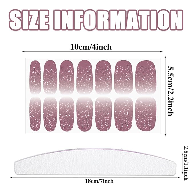 WOKOTO 20 Sheets Self-Adhesive Nail Polish Stickers with 1pcs Nail File Full Nail Wraps Nail Art Stickers Gray Series Gel Nail Strips Kit for Girls Women Stick On Nails Polish Strips for Nails