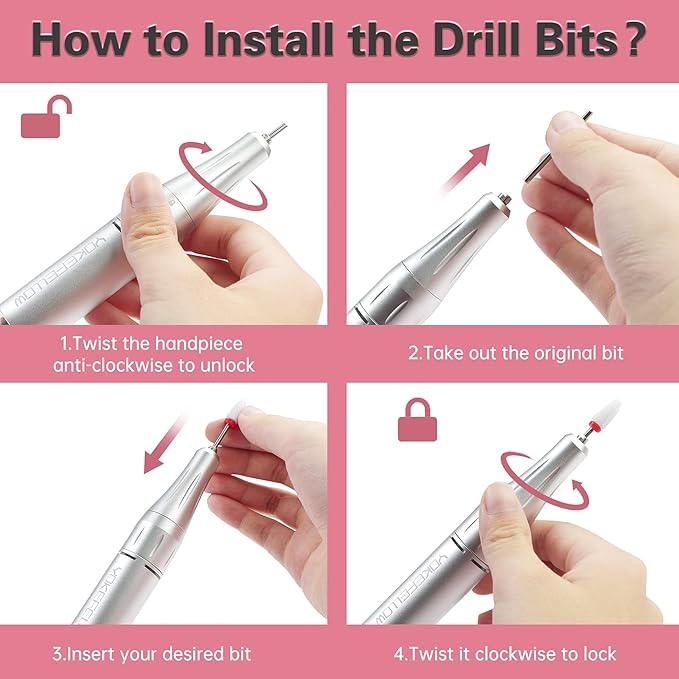 YOKE FELLOW Portable Nail Drill - 35000RPM Professional Nail Drill with HD LCD Display Electric Nail File Drills for Acrylic Nail Tools for Manicure Pedicure