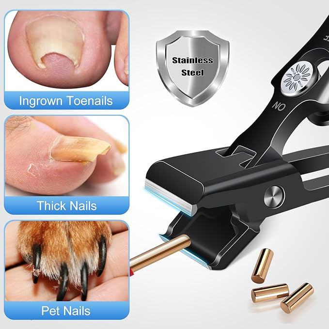 German Nail Clippers for Men Thick Nails,Upgrade Straight Toenail Clippers for Seniors with Wide Opening,Large Heavy Duty No Splash Ingrown Fingernail Clipper Nail Cutter with Catcher
