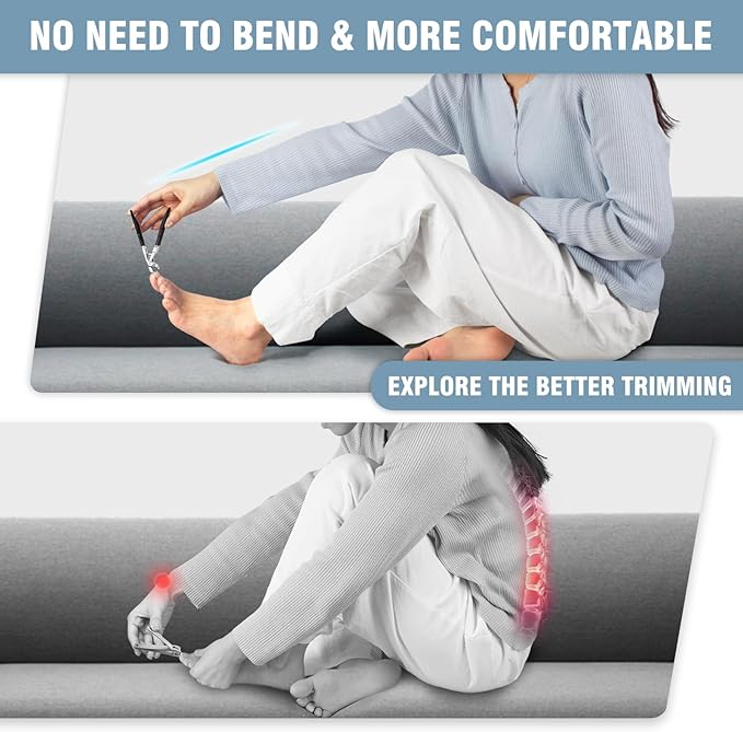 Toenail Clippers for Seniors Thick Toenails - Stocking Stuffers 2025 Gifts for Men, Angled Head Large Toe Nail Clippers for Men with Wide Jaw, Sharp Fingernail Cutter with Catcher