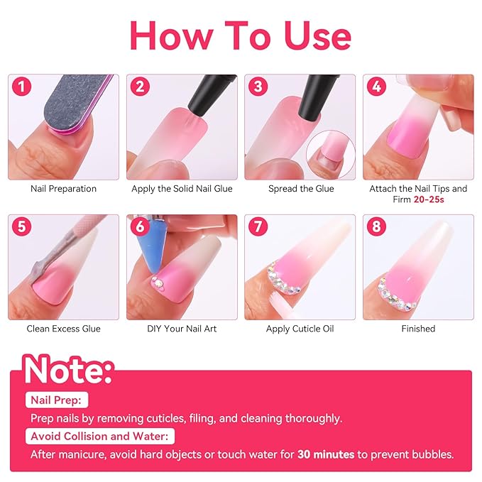 Makartt Nail Glue for Press On Nails: Solid Nail Gel No Lamp Needed Soft Acrylic Gel Nail Tips Fake Nails, Easy to Control Clear Nail Glue Gel for Nail Art DIY Home Manicure Pedicure 10ml(10ml*2)