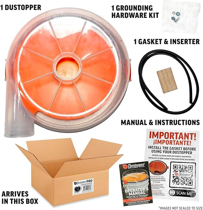 PRO Low-profile Dust Separator – Dust Collection Separator, Up to 99.9% Efficiency, Vacuum Accessories for Wet/Dry Vac System, Fits 2-½” Nominal Fittings, Elbows and Hose Sold Separately