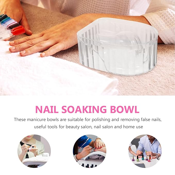 1Pcs Nail Soaking Bowl Gel Nail Polish Remover Kit Manicure Dish Nail Color Removing Bowl Nail Art Bowls Hand Bowl for Home Nail Salon Supplies