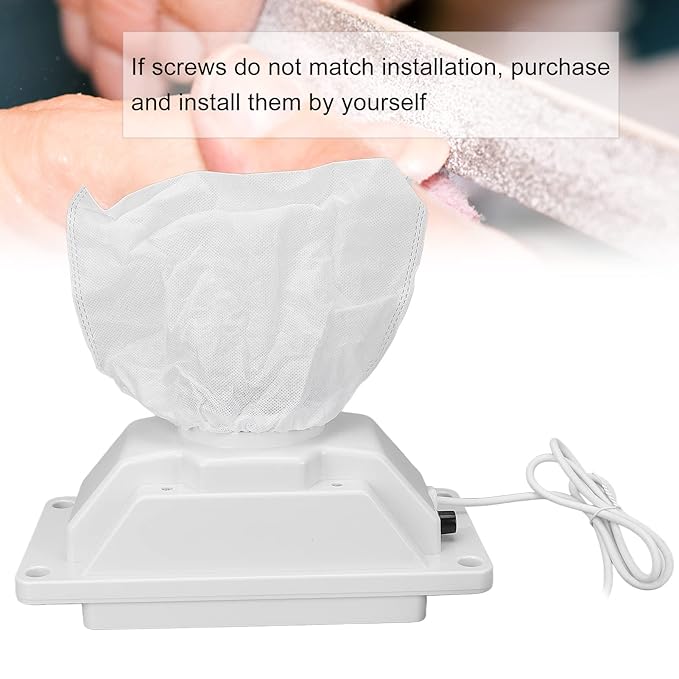 Sonew Nail Dust Collector Machine, Electric Powerful Nail Dust Suction Cleaner Extractor for Acrylic Gel Nail Polishing, Low Noise(US)