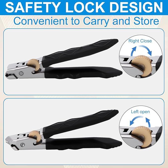 Fanyil Orthoclip, Goredny Orthoclip Nail Clippers, 180° Wide Jaw Thick Toenail Clippers,Double Configuration of Oblique and Flat Mouth Nails,Ultra Sharp Slanted Nail Clippers with Long Handle