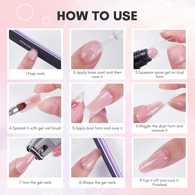 Makartt Poly Nail Gel: 50ML, Sheer Pink Color, Strong Builder for Extension Strengthener 3D Diy, Resistent Hard Gels for Nails Manicure Supplies Home Salon-Azalea