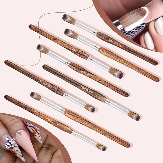 100% Kolinsky Acrylic Nail Brush,GSWOI Acrylic Brushes for Nails Size 18 Wood Handle Application Extension,Nail Tools for Professional Manicure Salon DIY at Home (#18)