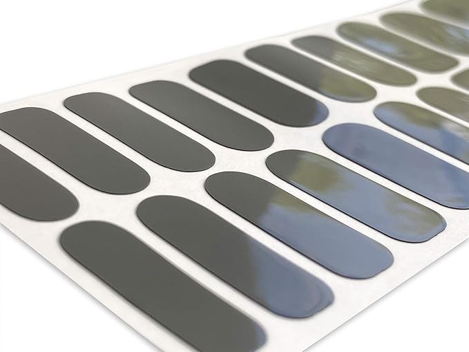 | 20 Exquisite Gel Nail Polish Strips w/Application Accessories - No UV/LED Lamp Required (Dark Gray)