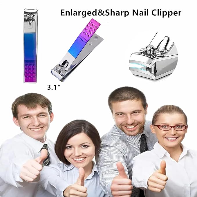 Manicure Set Nail Clipper Set Women Men Travel Nail Clipper Kit Personal Care Tools with Portable Case Manicure Tools Grooming Kit for Men Women Teens Family Friends
