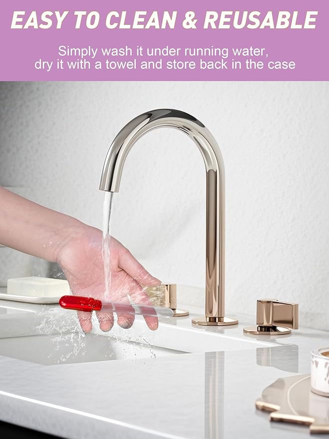 2 Packs Glass Nail Buffers with Case for Natural Nails, Glass Nail Files Shaping Nano Nail Shiners Crystal Polisher Manicure Tools Shine for Home Salon Use Stocking Stuffers for Women Christmas Gift