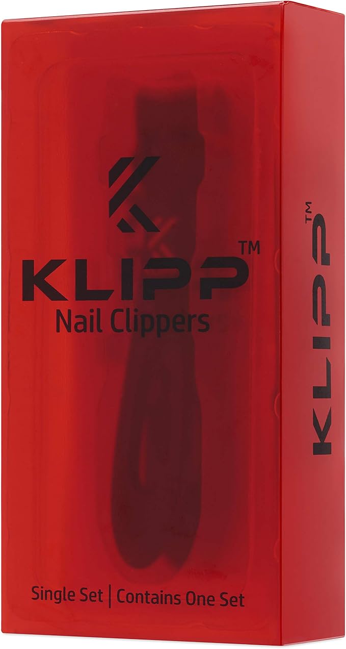 Toenail Clippers for Thick Toenails – KLIPP 15 mm Wide Jaw Thick Fingernail and Toenail Cutter with Curved Stainless-Steel Blades for Seniors – Podiatry Tool for Manicure Pedicure Toe Nail Care
