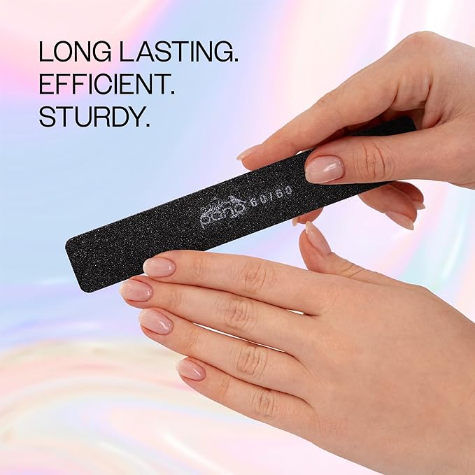 10PCS Jumbo Size PANA Professional Double Sided Nail Files - Black, 60/60 Grit - Emery Board Nail Buffering File Manicure Pedicure Nail Polisher Washable